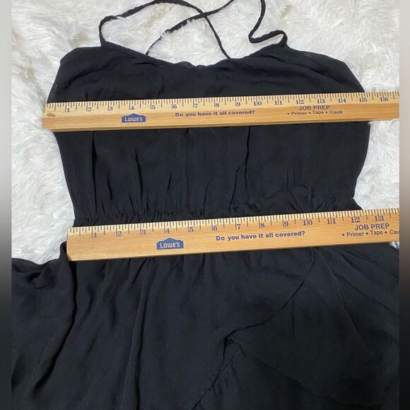 GUESS Chiffon Maxi Dress Ruffled high-low hem Asymmetrical Black size XS - Picture 14 of 17